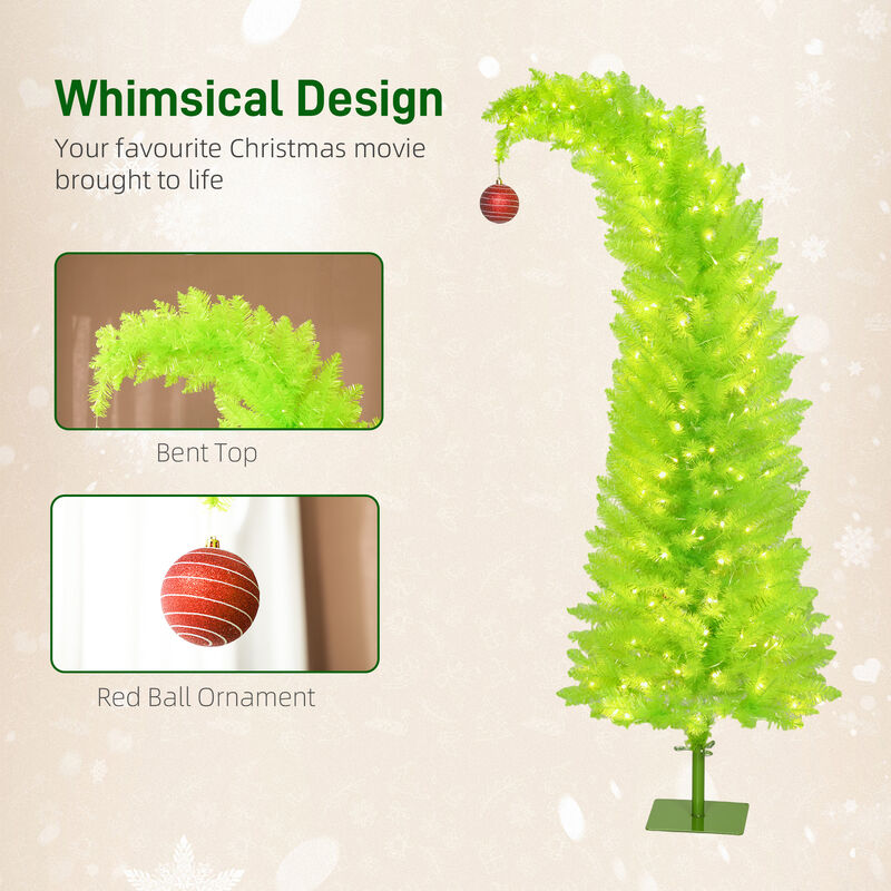 BreeBe 5 ft Pencil Christmas Tree with LED Lights and Metal Stand image number 4