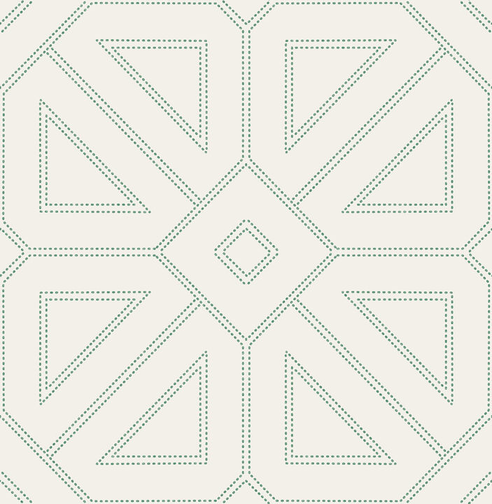 Voltaire Green Beaded Geometric Wallpaper (Set of 2)