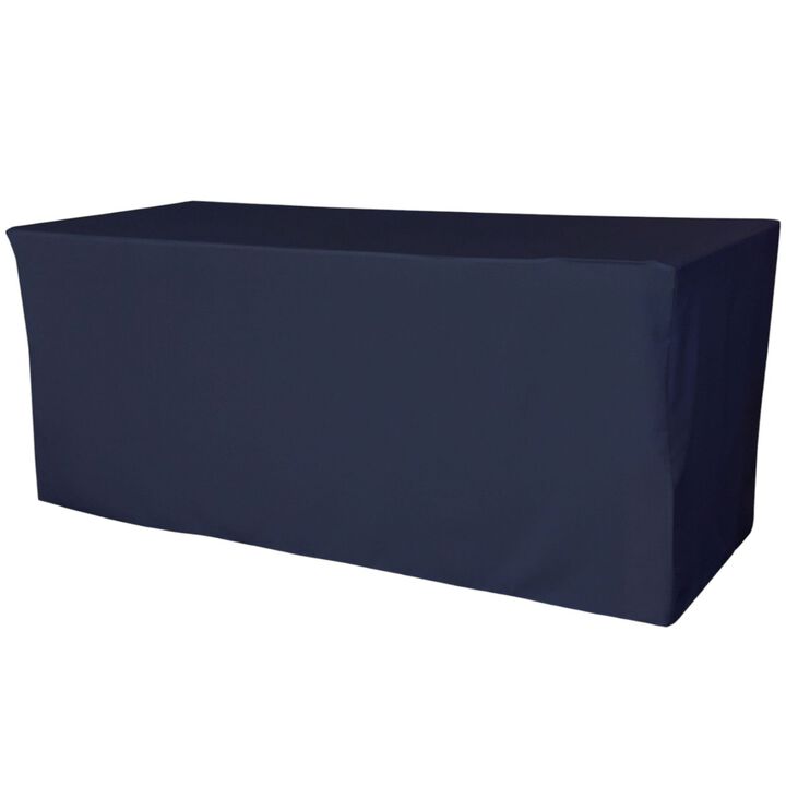 Polyester Fitted Table Cover 72 by 30 Inch Durable Poplin for Events and Parties