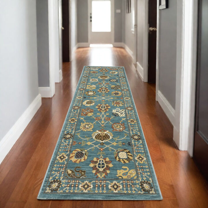 HomeRoots Oriental Area Rug With Fringe