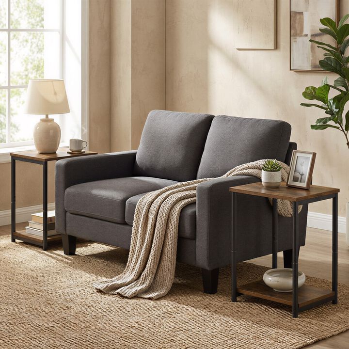 2 Tier Side Tables Set of 2 for Living Room and Bedroom Decor