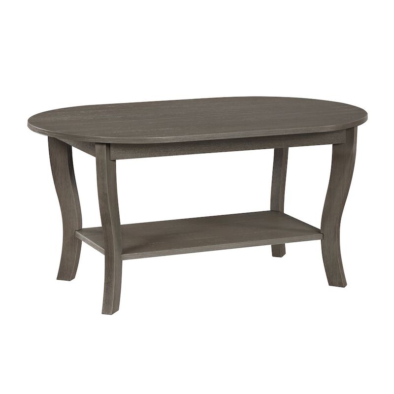 Convenience Concepts American Heritage Oval Coffee Table with Shelf