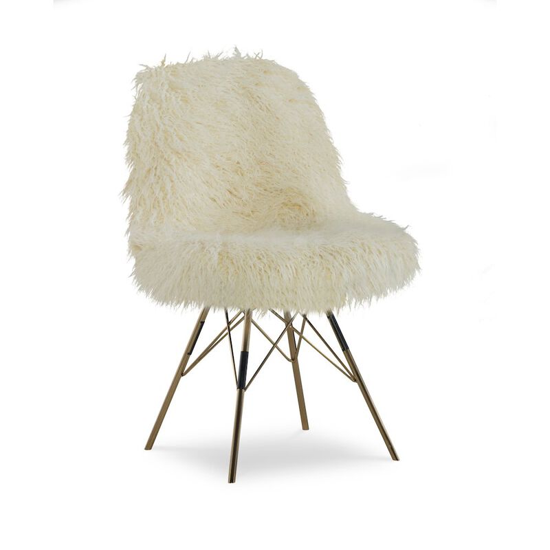 Linon Remy Flokati Chair With Gold Metal Base image number 1