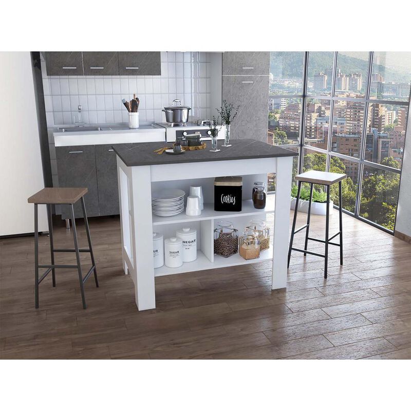 Delos Kitchen Island White - Onix