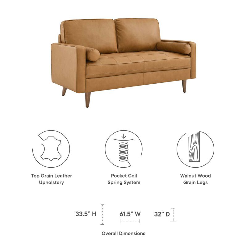 Valour Leather Loveseat image number 5
