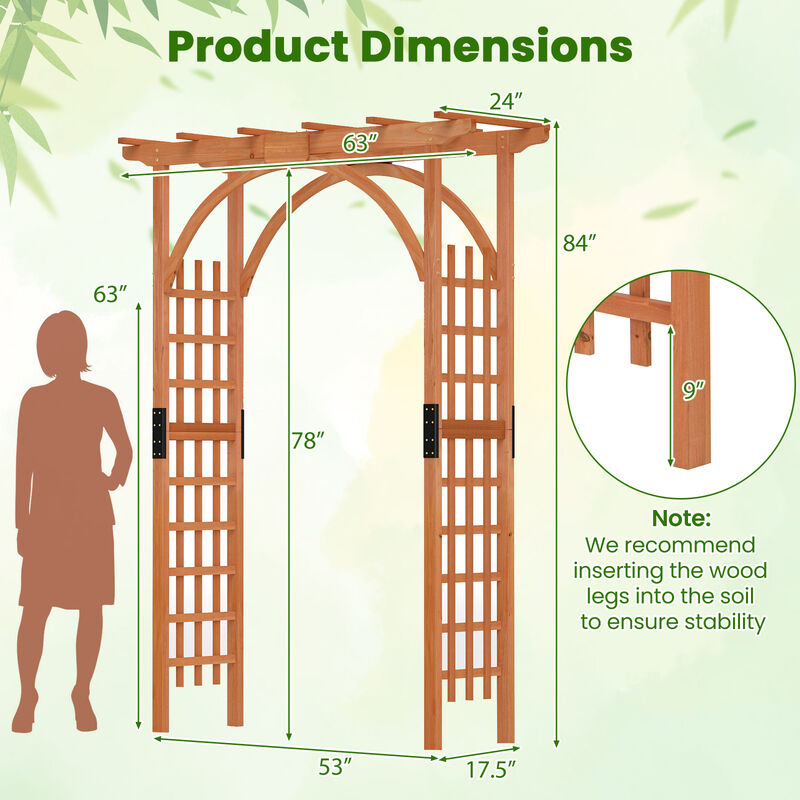 Outdoor Garden Archway Pergola with Lattice Trellis &ndash; Perfect for Climbing Vines & Bridal Decor