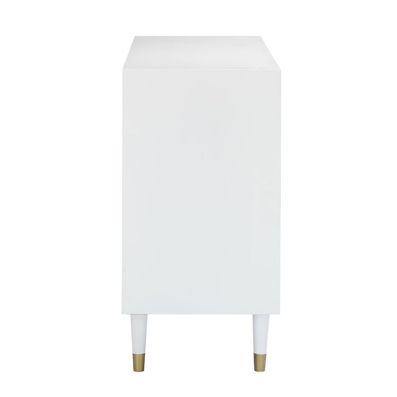 Linon Six Drawer Geo Texture Dresser White image number 4