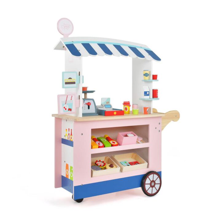 Hivvago Toy Cart Play Set with POS Machine and Lovely Scale