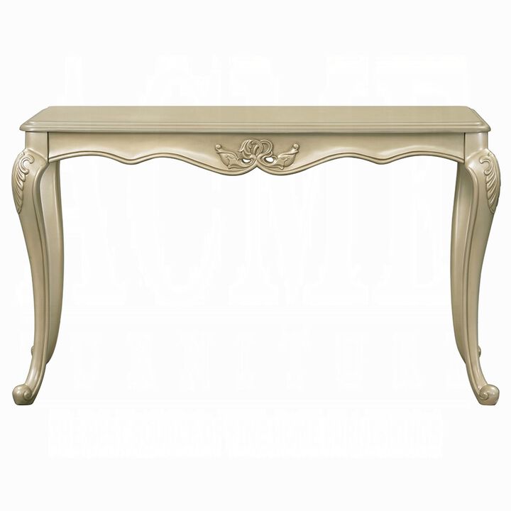Bertha Sofa Table, Ornate Classic European Champagne Gold Wood 52 Inch