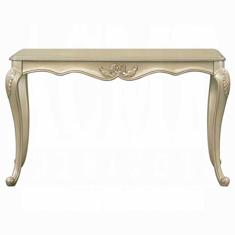 Bertha Sofa Table, Ornate Classic European Champagne Gold Wood 52 Inch