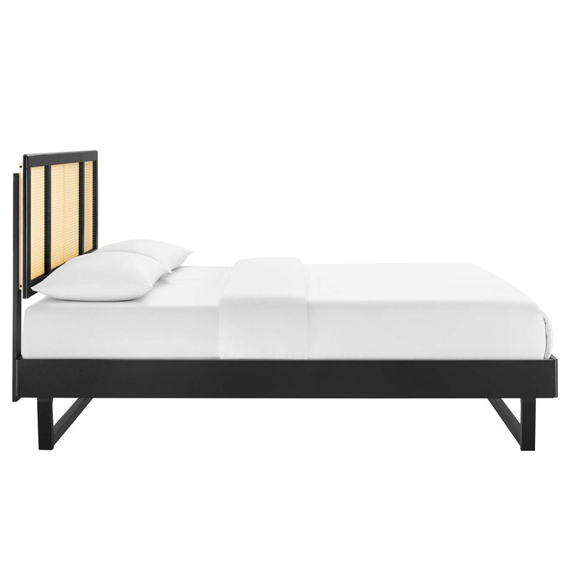 Modway - Kelsea Cane and Wood Full Platform Bed with Angular Legs image number 3