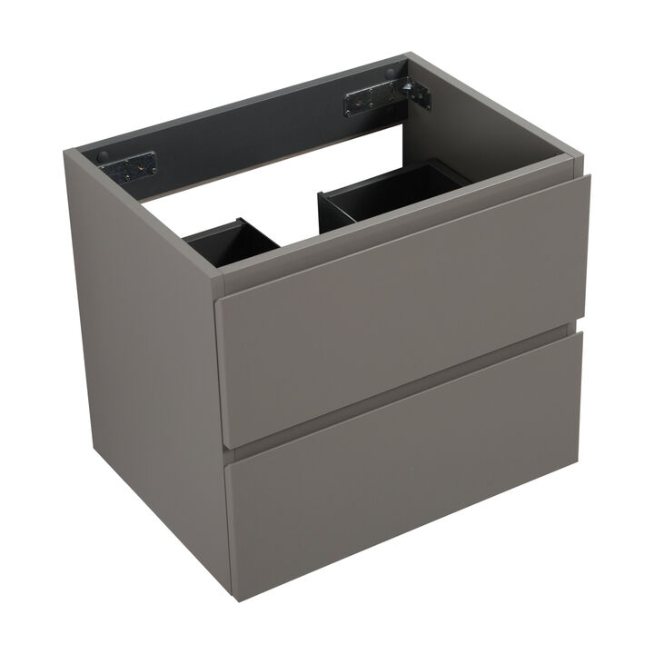 Streamdale Gray Wall Cabinet with Two Drawers, Pre-Assembled