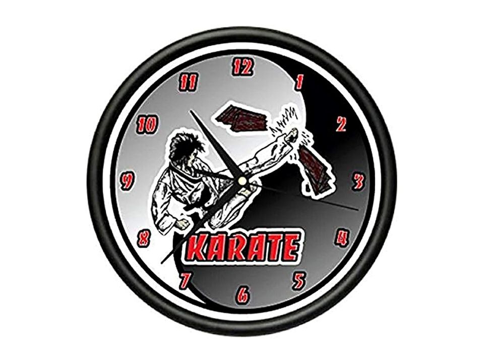 Karate Martial Arts Black Belt Uniform Wall Clock Home Decor