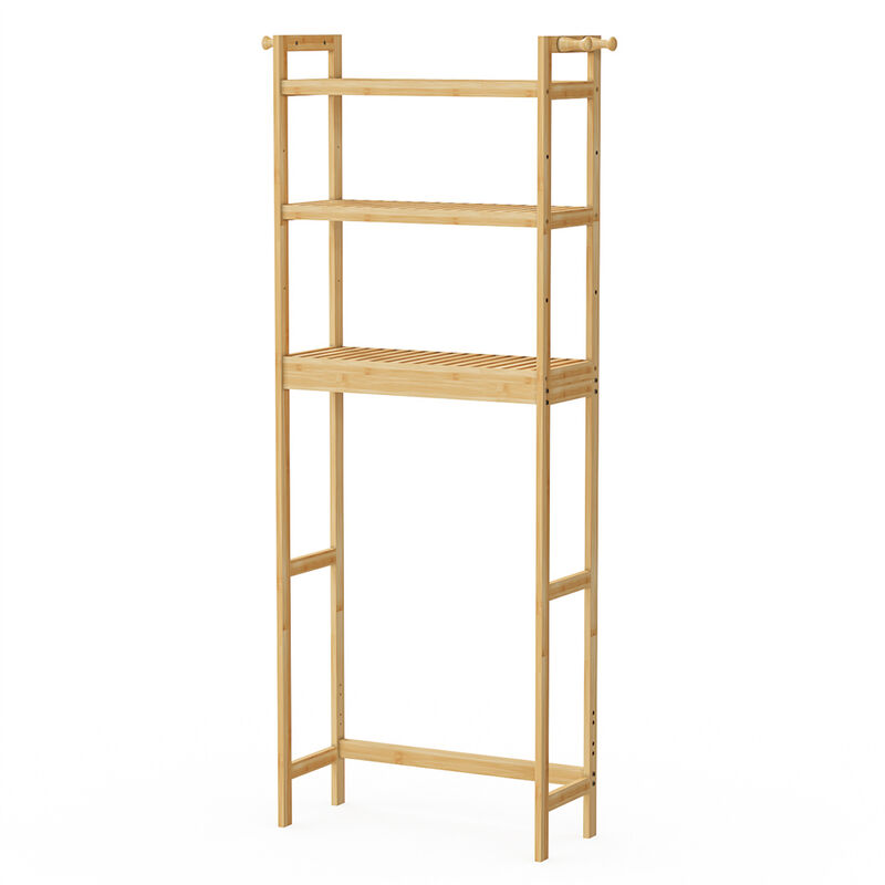 Over Washing Machine Space Saving Bamboo Storage Rack 3 Shelves Laundry Utility image number 0