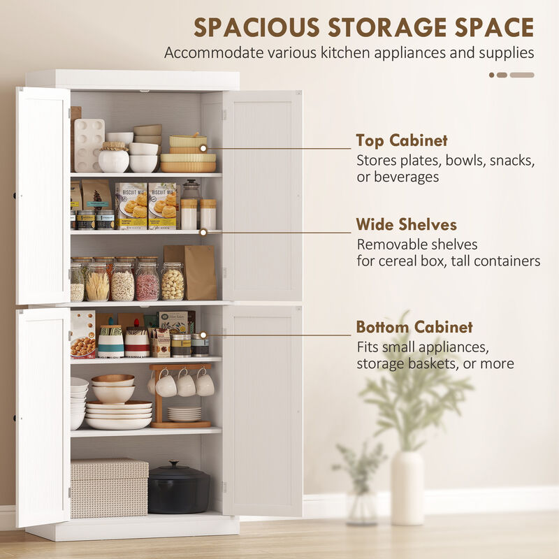Hivvago Tall Kitchen Pantry Cabinet with Adjustable Shelves image number 3