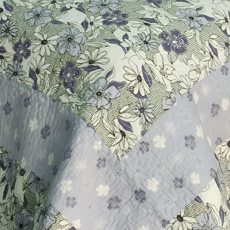 Queen Size Cotton 3-Piece Quilted Printed Quilt Set with Matching Pillow Shams image number 3
