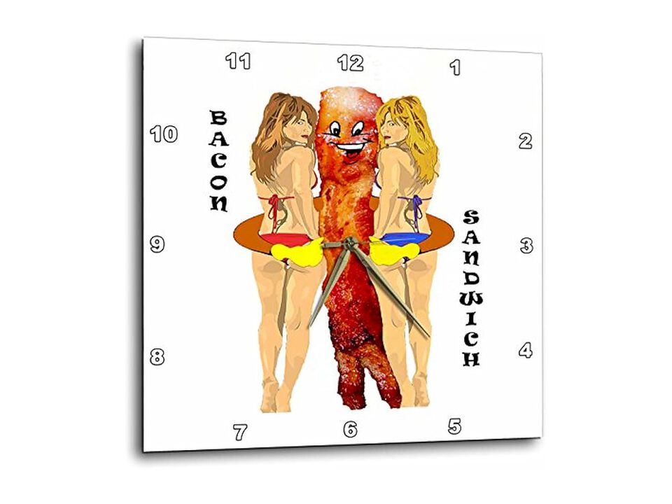 Bacon Sandwich Wall Clock 13 Inch Home Decor