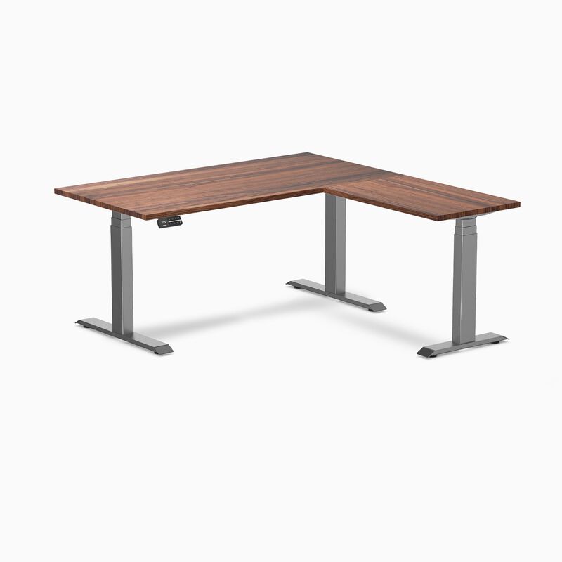 Desky Hardwood L-Shape Sit Stand Desk image number 0