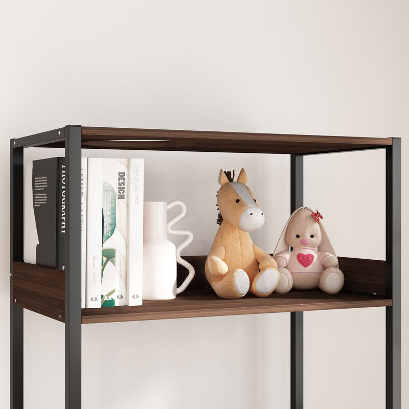 Large Cat Litter Box Enclosure Furniture with Shelves, Cat Washroom Furniture Cat House for Smart Litter Box, in walnut image number 6