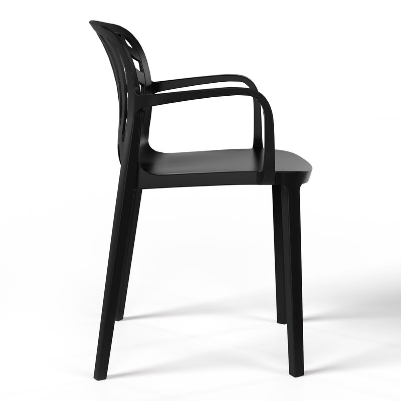 WestinTrends Outdoor Modern Stackable Patio Dining Armchairs (Set of 2)