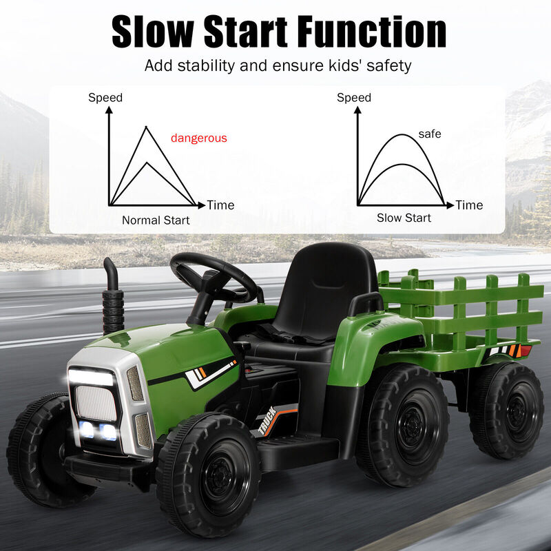 Kids 12V Ride On Tractor with 3 Speed Gears and Front Loader Ages 3 Plus image number 3
