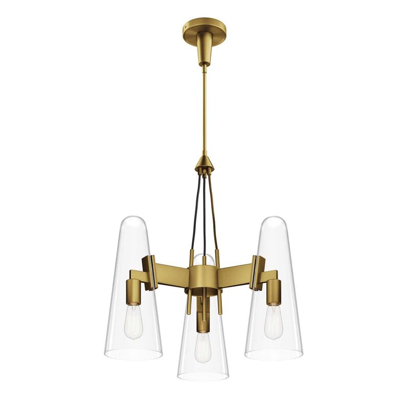 Beacon 3-Light Pendant Light in Clear Satin Brass image number 3