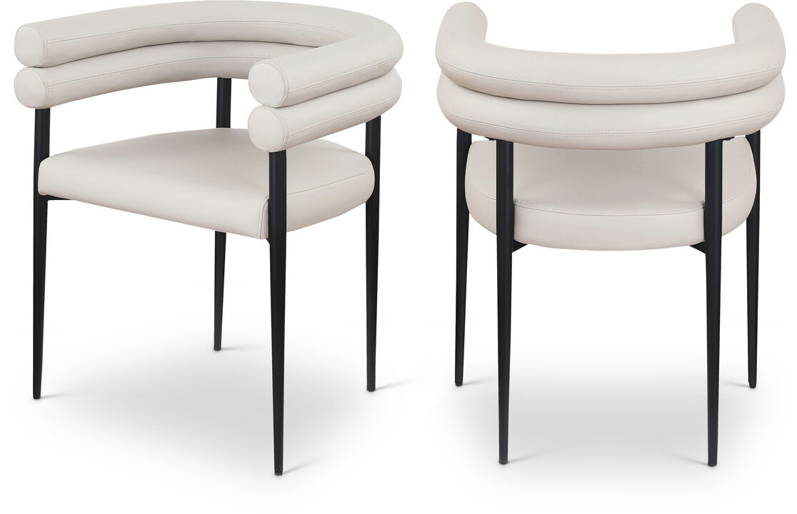 Meridian Furniture Lavina Taupe Vegan Leather Dining Chair, Set of 2