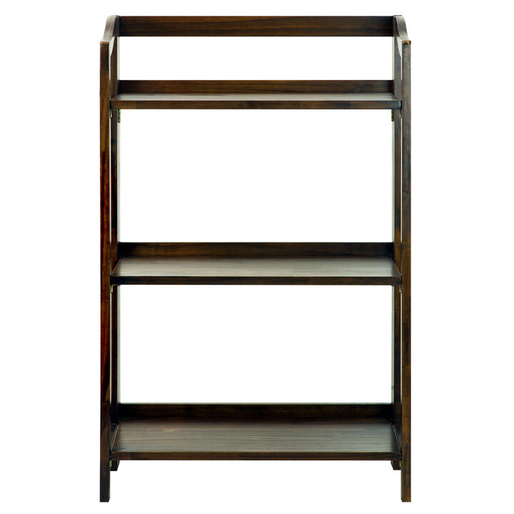 Casual Home Stratford 3-Shelf Folding Bookcase-Warm Brown