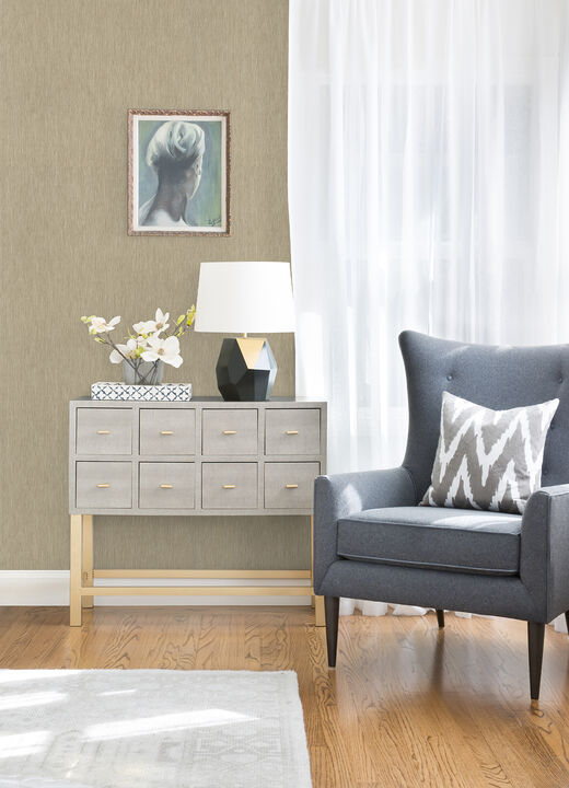 Jia Taupe Paper Weave Grasscloth Wallpaper