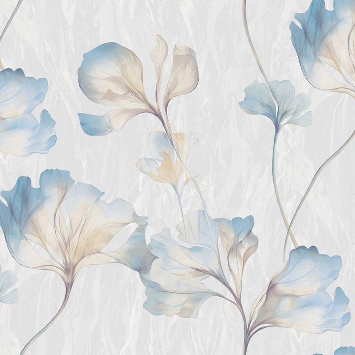 Very Classical Floral All-over Blue Wallpaper VE3307