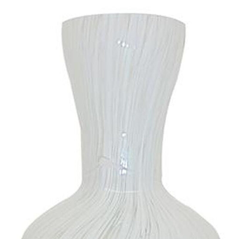HomeRoots 12" Opal Swirl Art Glass Cylinder Table Vase image number 5
