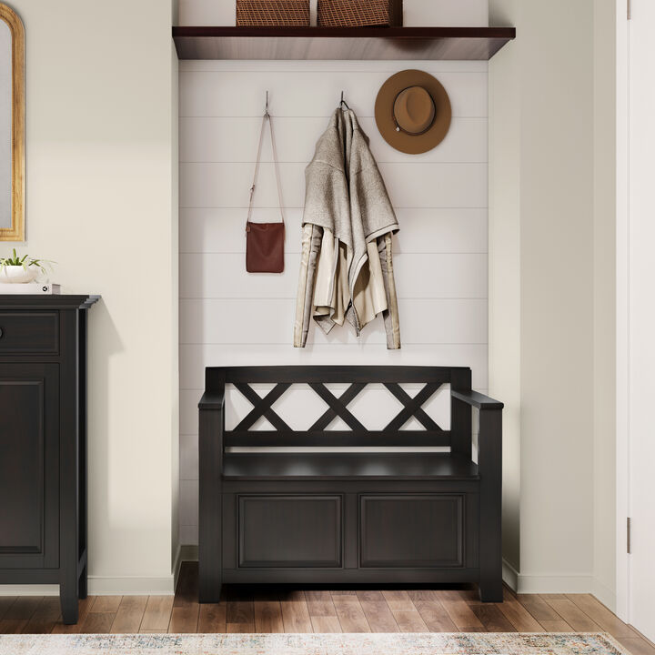 Simpli Home Amherst Small Entryway Storage Bench