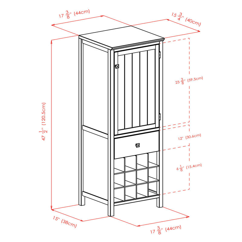 Winsome Wood Brooke Cabinet/Cupboard, 47.44 H, Walnut