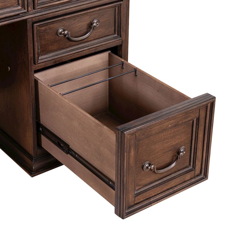 Liberty Furniture Credenza & Hutch Desk Set with LED Touch Light Locking File Drawers image number 8