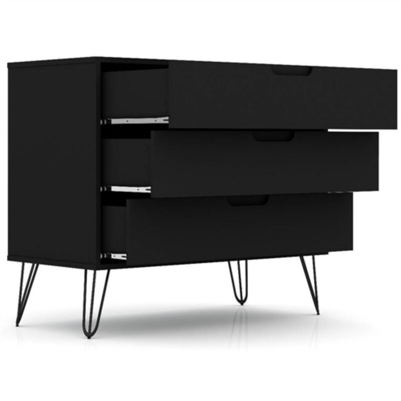 Modern Scandinavian Style Bedroom 3-Drawer Dresser in Wood Finish