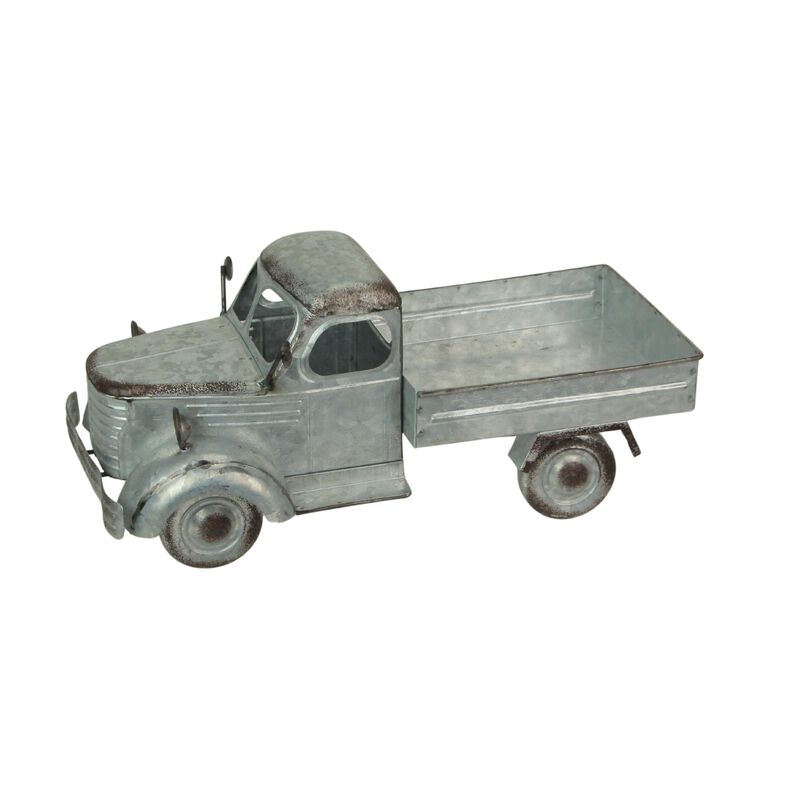 Distressed Galvanized Silver Truck Planter &ndash; Rustic Decor for Gardens & Patios image number 2