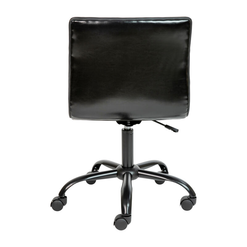 Alan Low Back Designer Armless Ribbed Swivel Task Office Chair image number 5