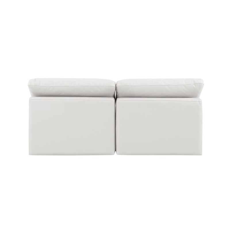 Meridian Furniture Indulge Cream Vegan Leather Modular Sofa