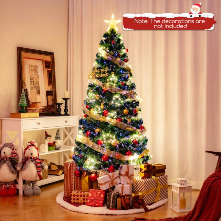 Hivvago Pre-Lit Artificial Xmas Tree with Top Star and Branch Tips