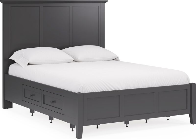 Grace Full-size Four Drawer Platform Storage Bed in Raven Black