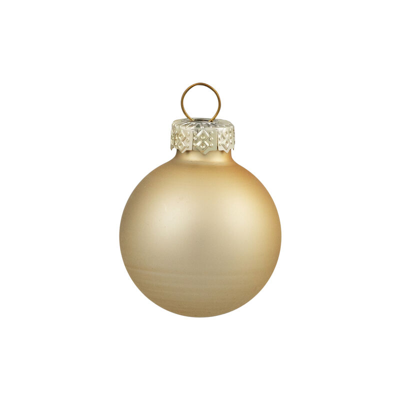 2-Finish Glass Christmas Ball Ornaments - 1", 1.25" and 2.5" - (60mm) - Gold - 40ct image number 7