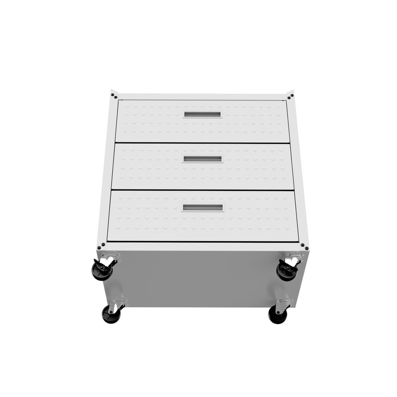 Fortress White 3-Drawer Rolling Cabinet