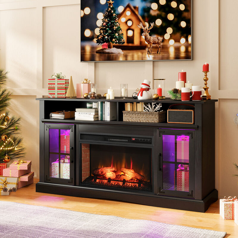Electric Fireplace TV Stand with Remote Control and Thermostat for Living Room image number 1