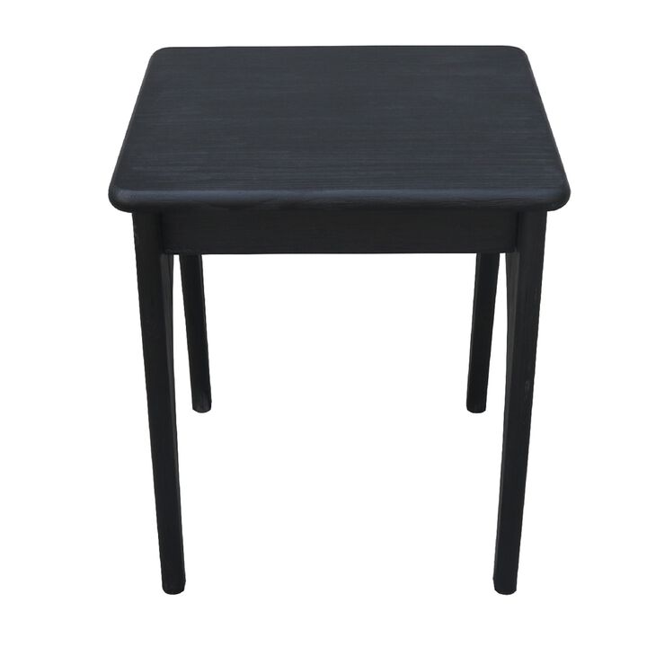 Areo Side End Table, 22 Inch Square Top w Curved Legs, Matte Black