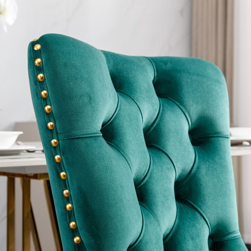 Streamdale Contemporary Velvet Dining Chairs, Set of 2 image number 6
