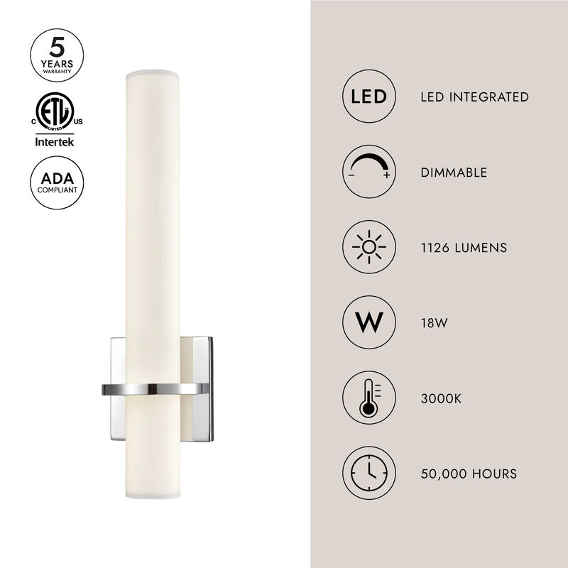 Bhutan 5-in Black Dimmable LED Wall Sconce image number 2