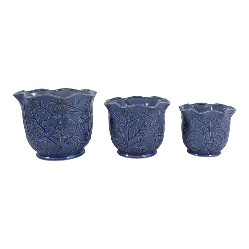 S/3 Wildflower Ruffle Planters image number 0