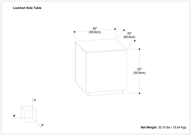 Lockhart SOLID MANGO WOOD 20 inch Wide Square Contemporary Side Table in Natural, Fully Assembled image number 8