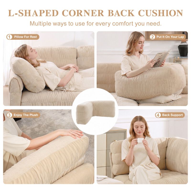 Fukwis Chenille Ruched Modular Sectional Sofa image number 5