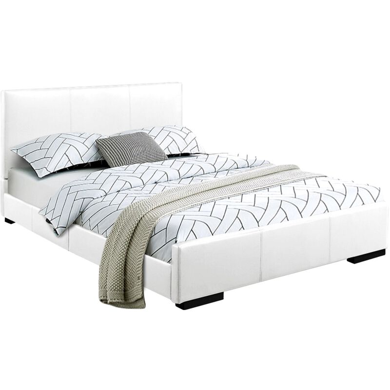 Faux Leather Upholstered Bed &ndash; Solid and Engineered Wood Structure image number 4